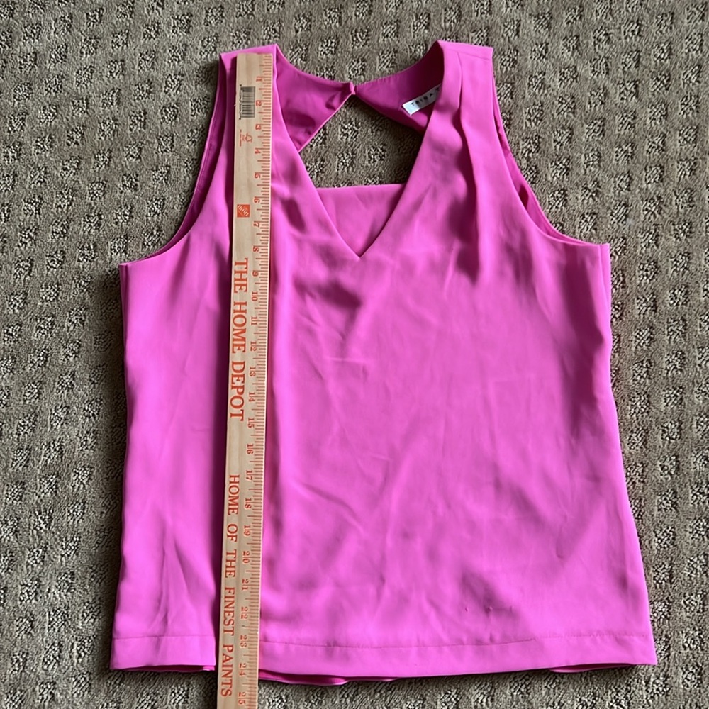 Trina Turk Pink Tank Camisole Vneck with Drape Open back - Picture 6 of 7